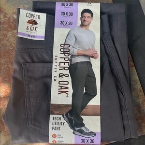 Copper & Oak Men's Charcoal Cargo Pants nwt straight fit 30 x 30